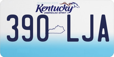 KY license plate 390LJA