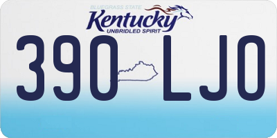 KY license plate 390LJO