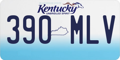 KY license plate 390MLV