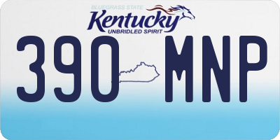 KY license plate 390MNP