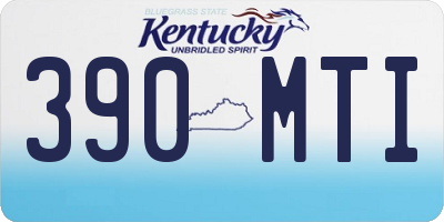 KY license plate 390MTI