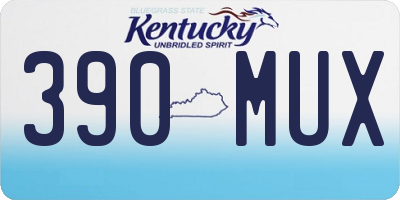 KY license plate 390MUX