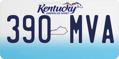 KY license plate 390MVA