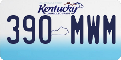 KY license plate 390MWM
