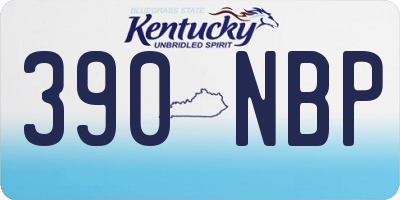 KY license plate 390NBP