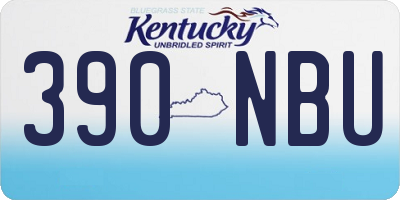 KY license plate 390NBU