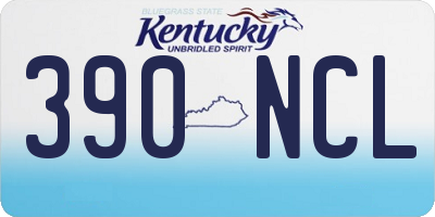 KY license plate 390NCL