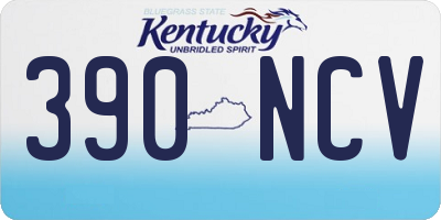 KY license plate 390NCV