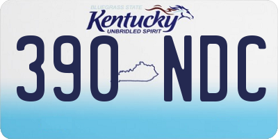KY license plate 390NDC
