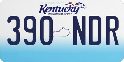 KY license plate 390NDR