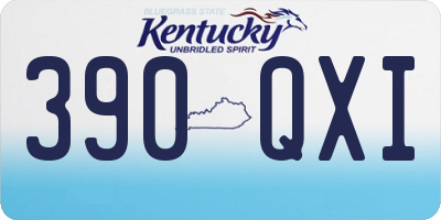 KY license plate 390QXI