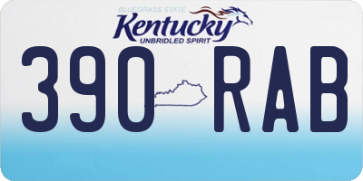 KY license plate 390RAB