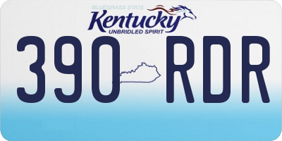 KY license plate 390RDR