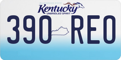 KY license plate 390REO