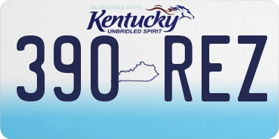 KY license plate 390REZ