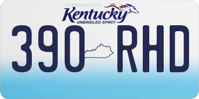 KY license plate 390RHD