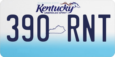 KY license plate 390RNT