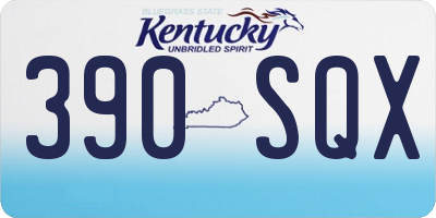 KY license plate 390SQX