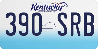 KY license plate 390SRB