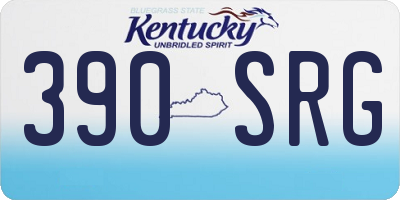 KY license plate 390SRG
