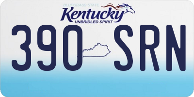 KY license plate 390SRN