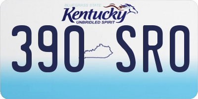 KY license plate 390SRO