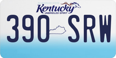 KY license plate 390SRW