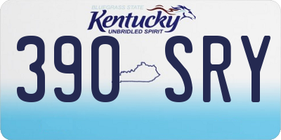 KY license plate 390SRY