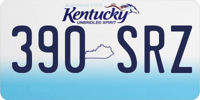 KY license plate 390SRZ