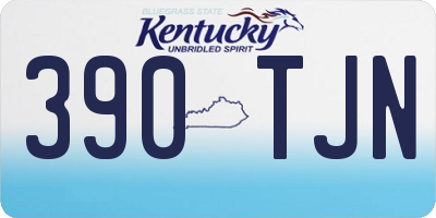 KY license plate 390TJN