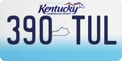 KY license plate 390TUL