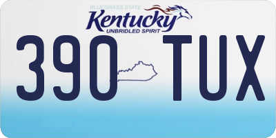 KY license plate 390TUX
