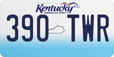 KY license plate 390TWR
