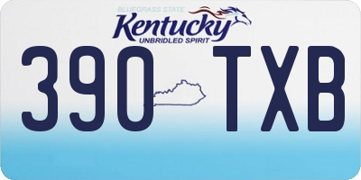 KY license plate 390TXB