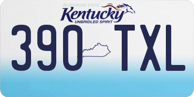 KY license plate 390TXL