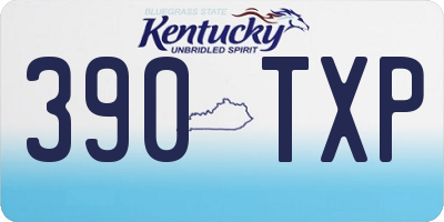 KY license plate 390TXP