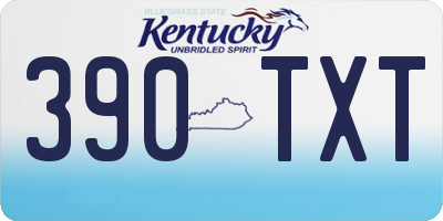 KY license plate 390TXT