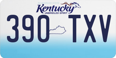 KY license plate 390TXV
