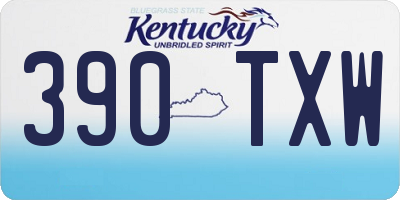 KY license plate 390TXW