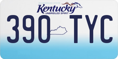 KY license plate 390TYC