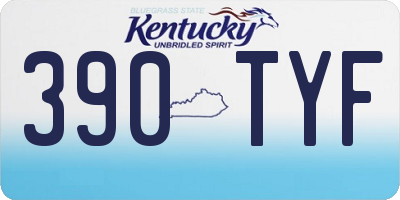 KY license plate 390TYF