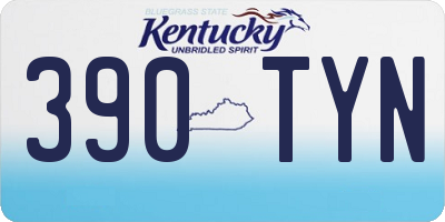 KY license plate 390TYN