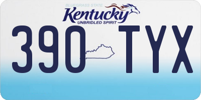 KY license plate 390TYX
