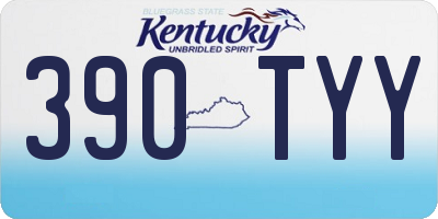 KY license plate 390TYY