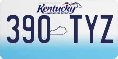 KY license plate 390TYZ