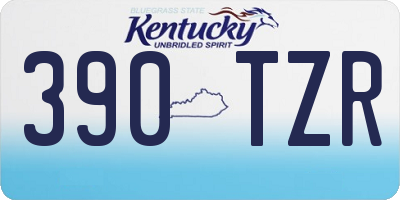 KY license plate 390TZR