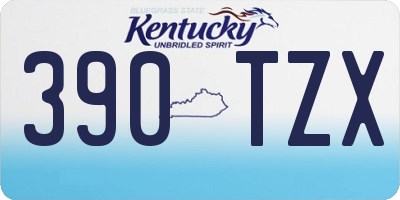 KY license plate 390TZX