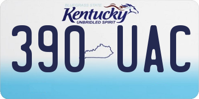 KY license plate 390UAC