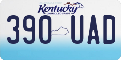 KY license plate 390UAD