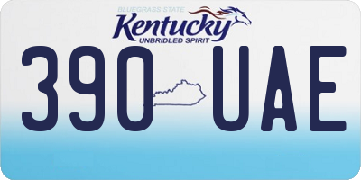 KY license plate 390UAE